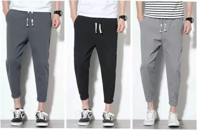 HoC Solid Men Black, Grey, Multicolor Track Pants