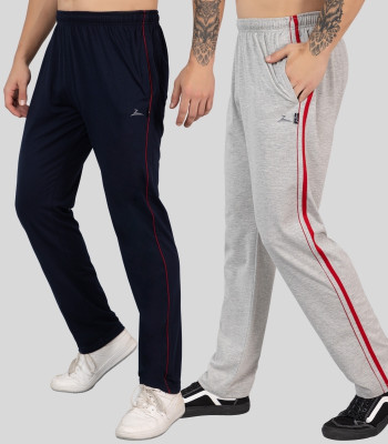 Zeffit Solid Men Dark Blue, Grey Track Pants