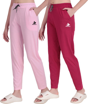 SEAPRINT Solid Women Pink Track Pants