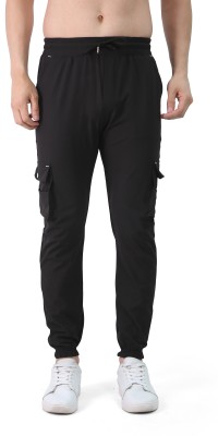 toofysportz Solid, Self Design Men Black Track Pants