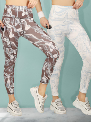 BEYOGINI Printed Women Brown, White Track Pants