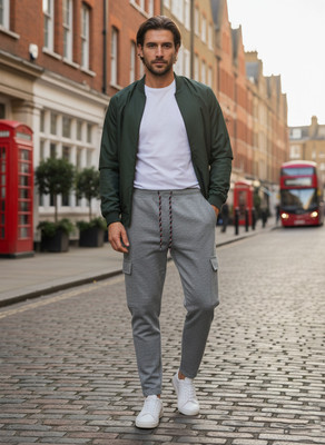 Smile IN LIFE Self Design Men Grey Track Pants