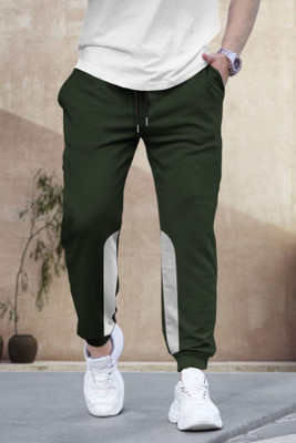 TRIPR Printed, Colorblock Men Green, Grey Track Pants