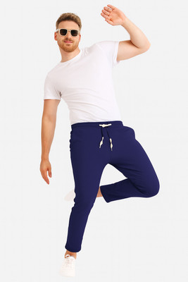 Retailmart Solid Men Blue Track Pants