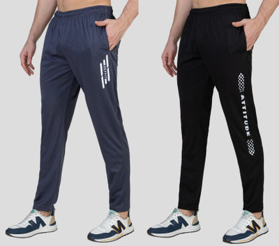 Zeffit Printed Men Grey, Black Track Pants