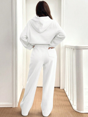 Dockstreet Solid Women White Track Pants