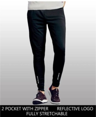 LAHEJA Solid Men Black Track Pants