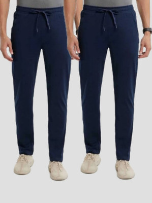 M2kFASHION Solid Men Dark Blue Track Pants