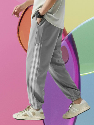 Kesaria Textile Company Striped Men Grey Track Pants