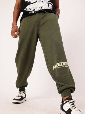 Kook N Keech Washed Men Green Track Pants