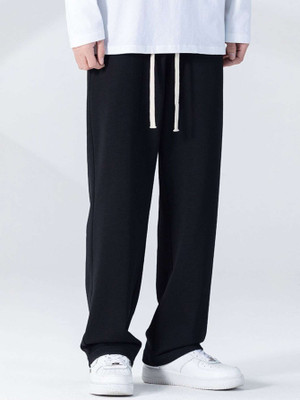 IRONDYE Loose Fit Men Black Trousers