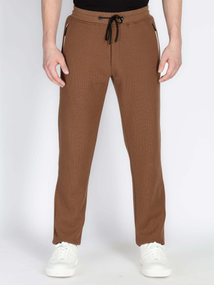 Status Quo Solid Men Brown Track Pants