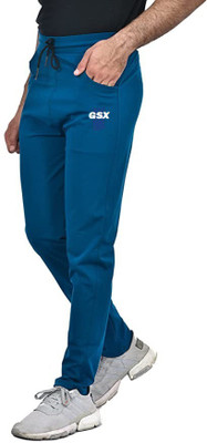 GSXMOL Solid Men Light Blue Track Pants