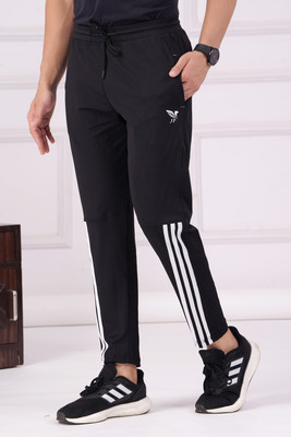 PS COLLECTION Striped Men Black Track Pants