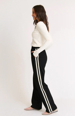 Dockstreet Striped Women White Track Pants