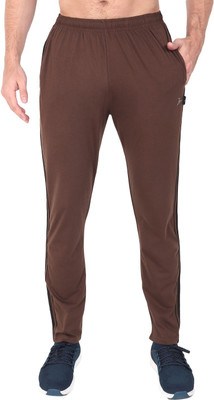 Zeffit Solid Men Brown Track Pants