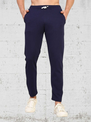 FABLOID Solid Men Dark Blue Track Pants