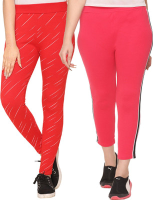 Weboasis Printed Women Red, Pink Track Pants