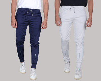 Suzaro Solid Men Blue, Grey Track Pants