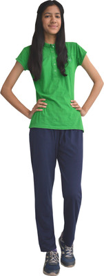 HouseOfCommon Solid Women Dark Blue Track Pants