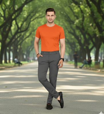 KSK Solid Men Grey Track Pants