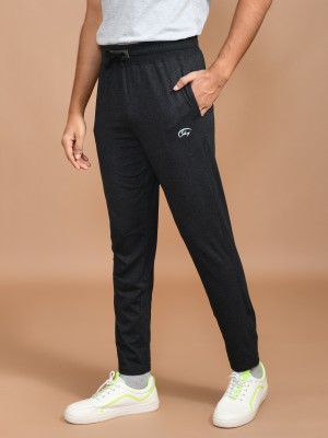 SKYKNIT Solid Men Black Track Pants