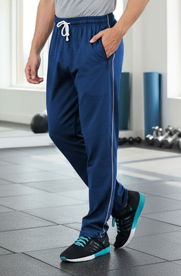 FEEL TRACK Solid Men Blue Track Pants