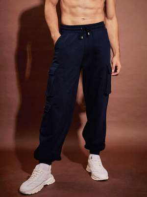 MASCLN SASSAFRAS Solid Men Dark Blue Track Pants