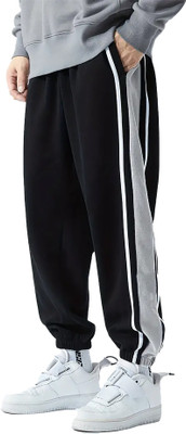JUGULAR Colorblock Men Black Track Pants