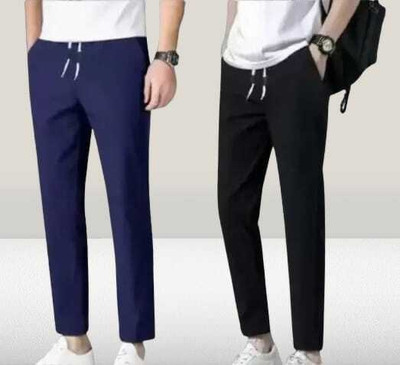 shiva enterprises Solid Men Blue, Black Track Pants