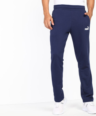 PUMA ESS Logo Pants Solid Men Blue Track Pants