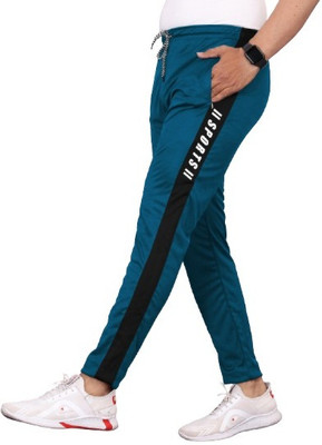 Cronix Striped Men Light Blue Track Pants