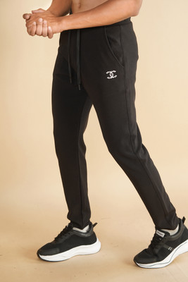 CHEAT X CODE Solid Men Black Track Pants