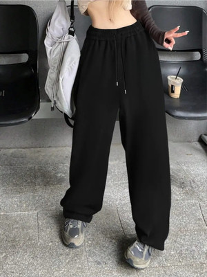 Dockstreet Solid Women Black Track Pants