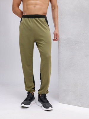 HRX by Hrithik Roshan Colorblock Men Green Track Pants