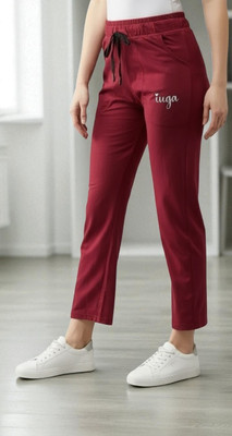IUGA Solid Women Maroon Track Pants