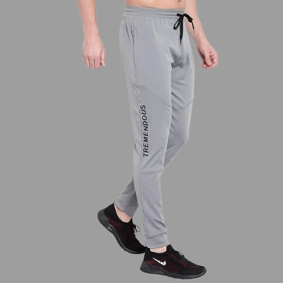 BLUE STAR SHARK Solid, Printed Men Grey Track Pants