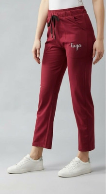 IUGA Solid Women Maroon Track Pants