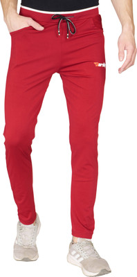 Burdy Solid Men Red Track Pants