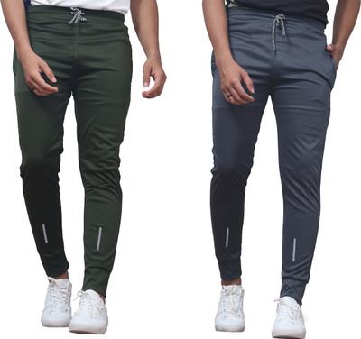 CLOTVIN TREND Striped Men Green, Grey Track Pants