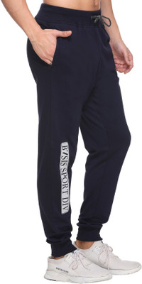 Basis Printed Men Dark Blue Track Pants