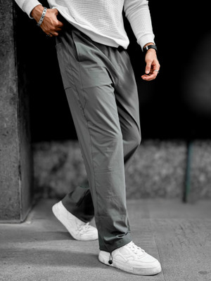 MANIAC Solid Men Grey Track Pants