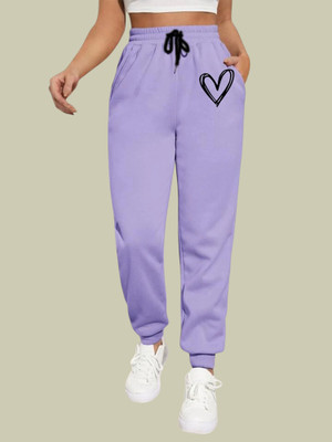 saahasam Graphic Print Women Purple Track Pants