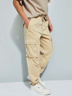 MAX Solid Men Beige Track Pants