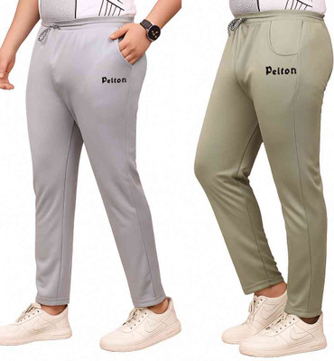 pelton Solid Men Grey, Light Green Track Pants