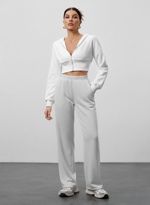 Dockstreet Solid Women White Track Pants