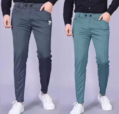 SUMITGARMENT Solid Men Blue, Grey Track Pants