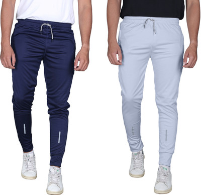 Covett Striped Men Blue, Grey Track Pants