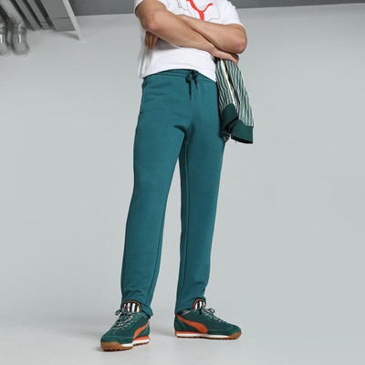 PUMA Solid Men Green Track Pants
