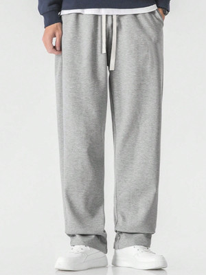 Dockstreet Solid Men Grey Track Pants